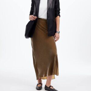 NWOT Madewell velvet maxi slip skirt